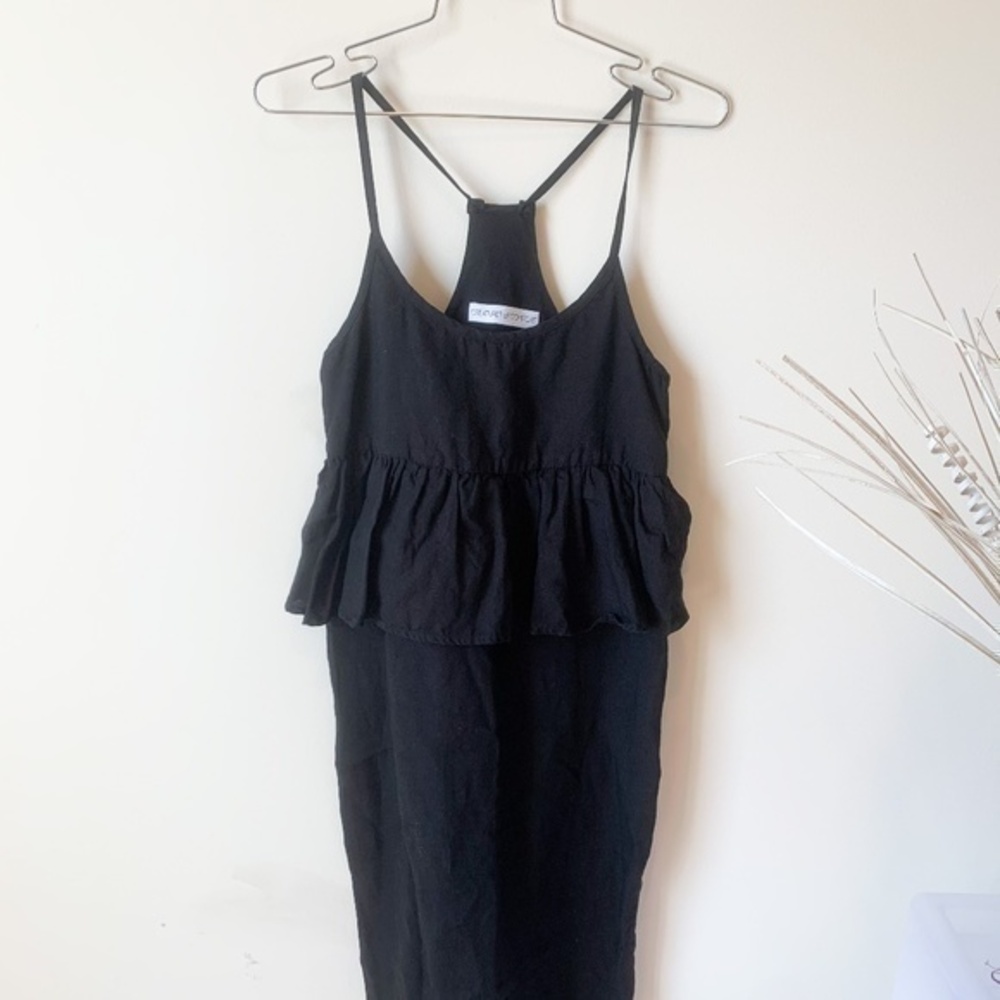 Creatures of Comfort Black Midi Linen Dress sz XS